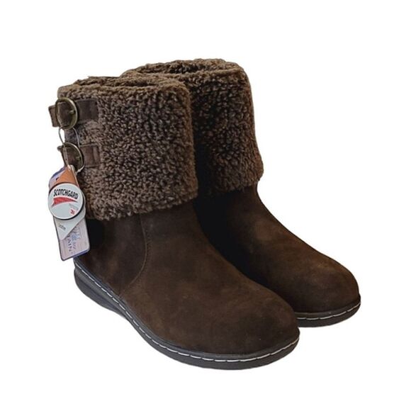 White Mountain Frosted Brown Suede Weather Smart Pull-On Ankle Boot Size 6 - Picture 1 of 10